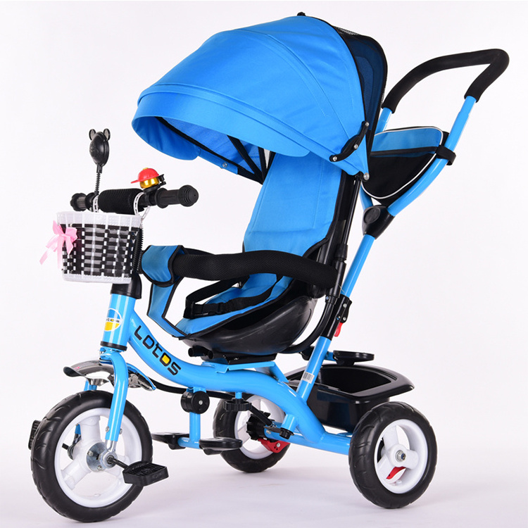 luxury baby trike with light and music / baby smart trike recliner / children 4 in 1 baby stroller tricycle for sale