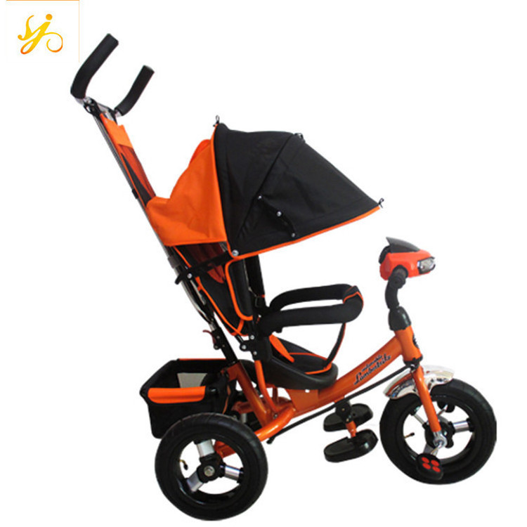 Factory little girls children tricycle rubber wheels / HOT SALE baby tricycle rotary seat / baby trike ride on car