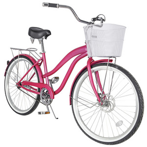 lady  28 beach cruiser bike pink old vintage bike 700c hybrid bicycle with disc brakes