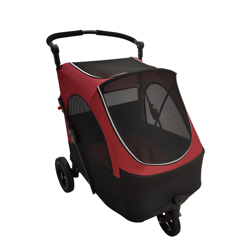 Aluminum dog show trolley pet stroller dog travel waxed canvas pet water bowl mesh pet carrier