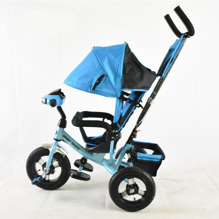 Toy kids tricycle children trike for sale with black blue canopy/ best baby tricycle online india/ alloy big wheel bike for kids