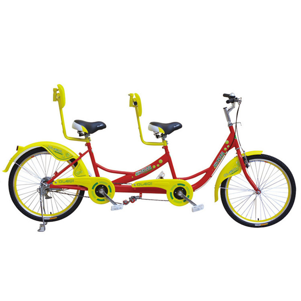 Double row seats sightseeing two wheels family  tandem child carrier bike tandem bicycle cover 6 person surrey bike