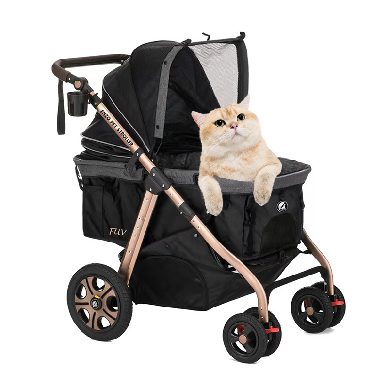 Hot Sale Aluminum Frame Big Size Cat Cart Carrier Dog Cat Stroller for Medium Dogs