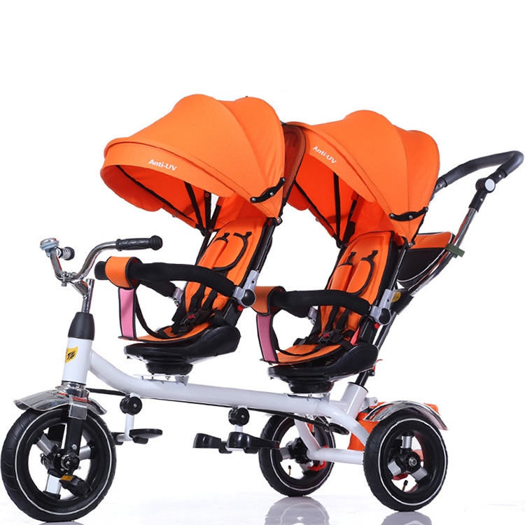 Two Seater Tricycle / Double Baby Trike / Toddler Bike With Handle