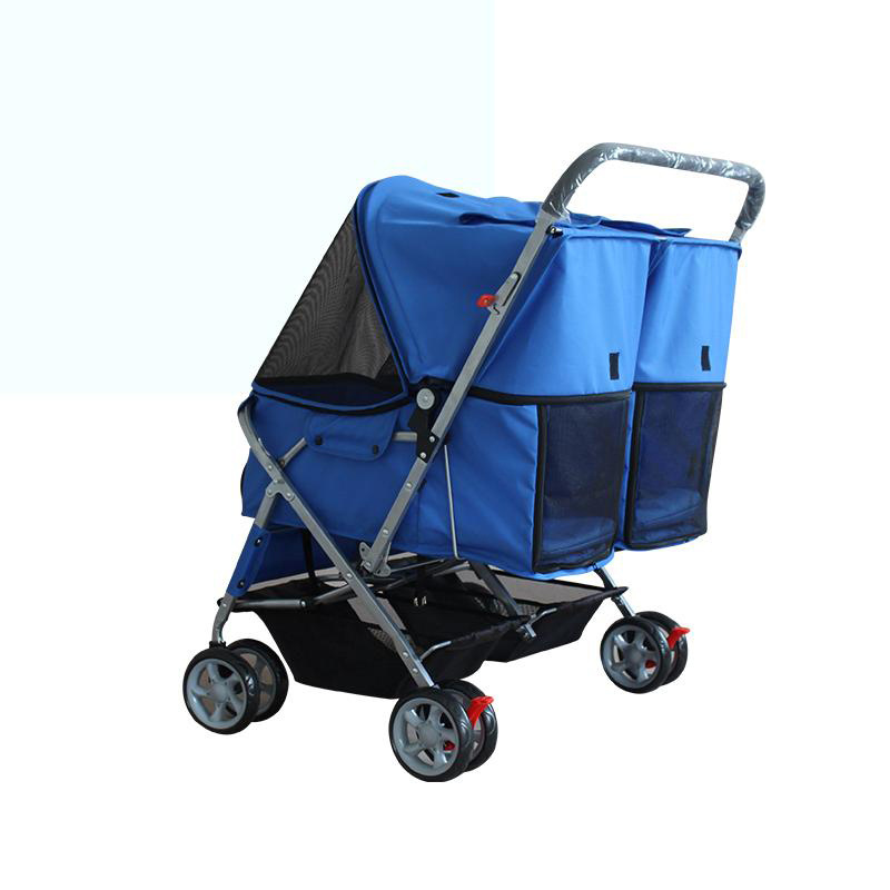 assembled twin pet stroller/dog wheelchair pet stroller/eco-friendly oxford fabric pet stroller