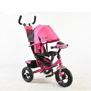 Toy kids tricycle children trike for sale with black blue canopy/ best baby tricycle online india/ alloy big wheel bike for kids