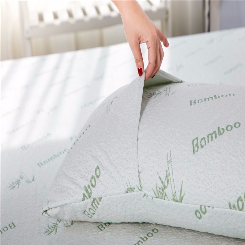 Bamboo Jacquard Hypoallergenic Waterproof Protector Cover Pillow Case with Zipper