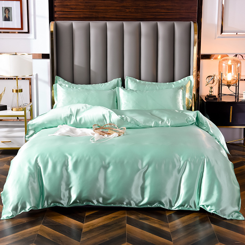 Colchas De Cama Duvet Cover 100% Polyester bedheet Satin Silk Sheet Bedding Set for Hotel Wedding