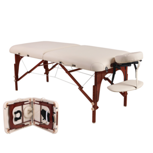 Sukar  Folding 2Section Wooden Massage Table With Walnut Color Foot