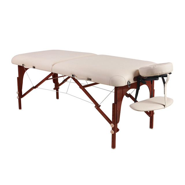 Sukar  Folding 2Section Wooden Massage Table With Walnut Color Foot