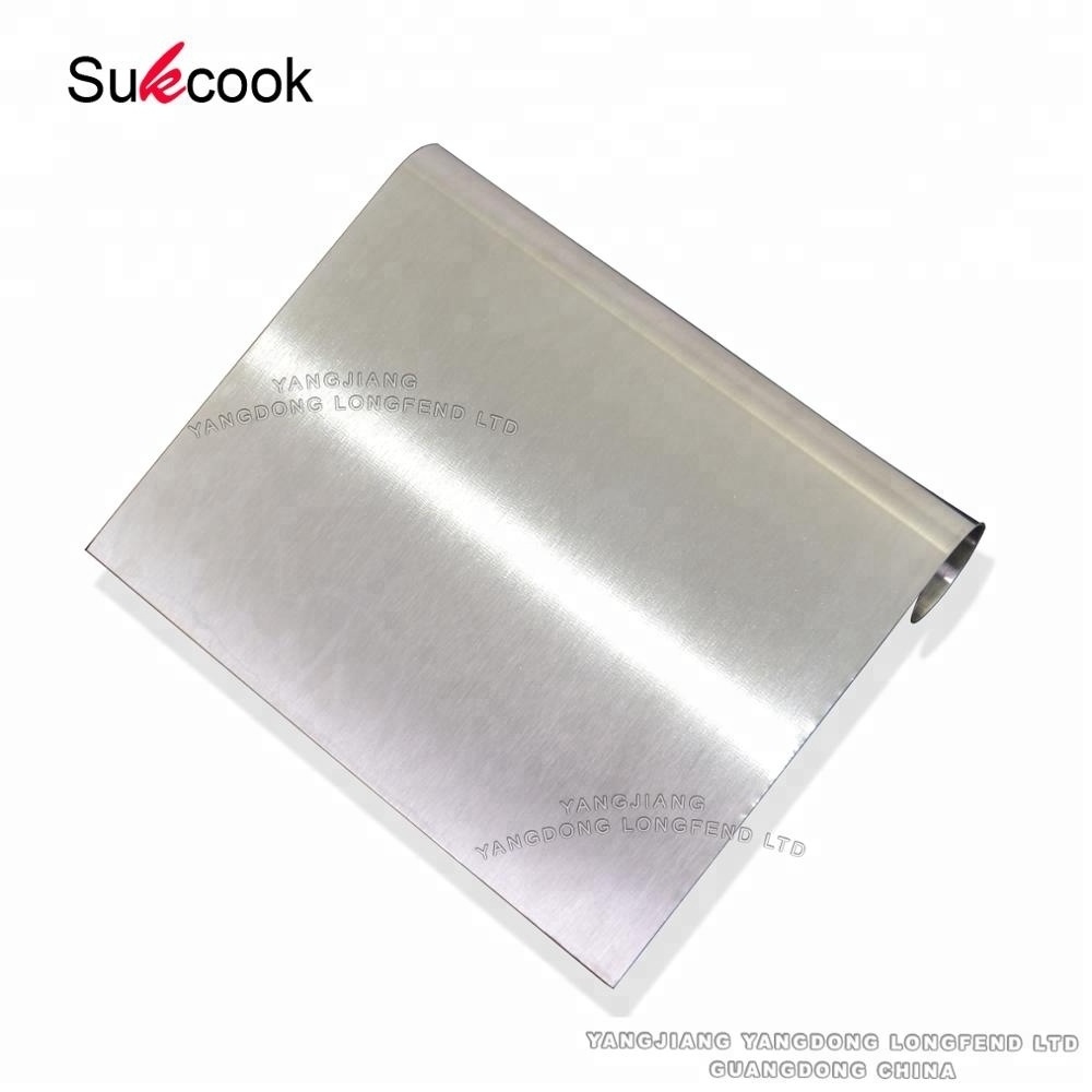 Kitchen utensil stainless steel with measuring scale  bakeware bench scraper