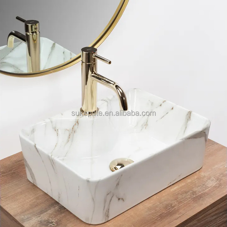 Factory direct bathroom vasque marble design ceramic marble basin luxury lavabo de salle de bain washbasin wasbak table top sink