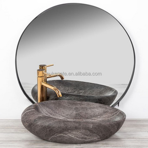 Marble stone like hand wash basin ceramic bowl counter top oval lavamanos art basin sink vessel bathroom sink