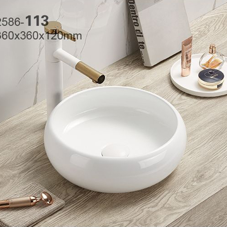 PATE 113MH slim edge Matt Color Small Round Bathroom Sink Lavabo Table Top Wash Art Basin matte mini ceramic bowl