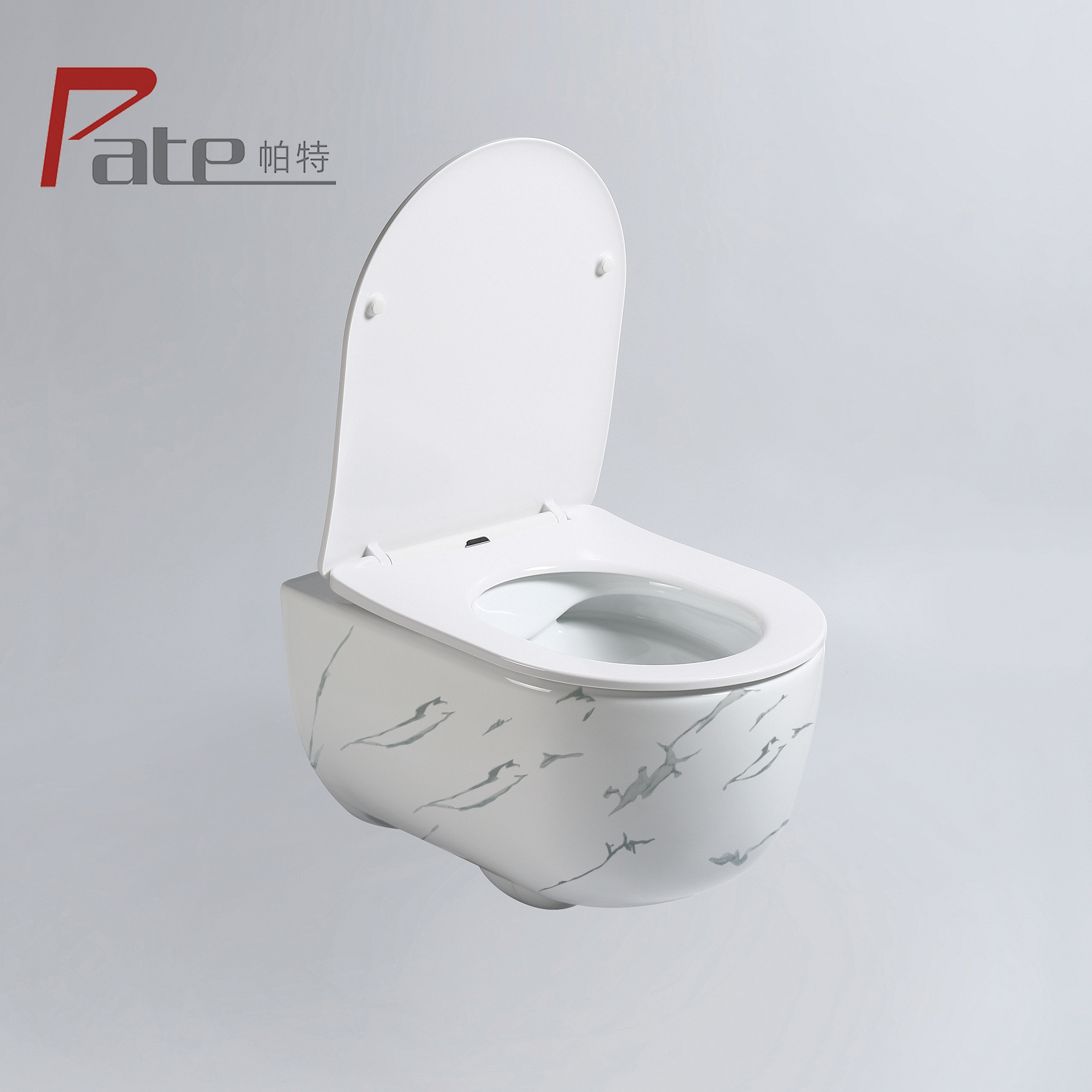 Wholesale washroom wc easy clean sanitary ware wall mounted inodoro bathroom marble pattern color wall hung ceramic toilet