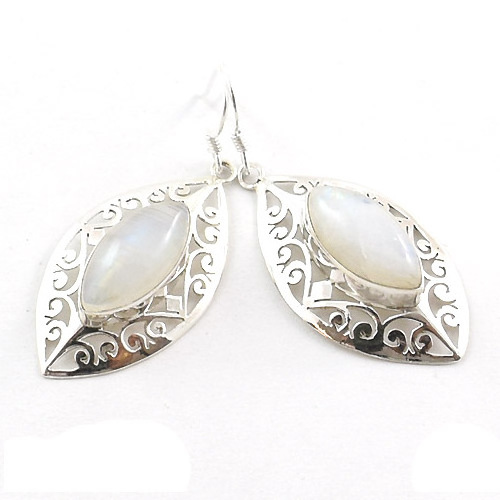 Best design 925 sterling silver earrings rainbow moonstone spring summer valentine mothers day christmas jewelry for women