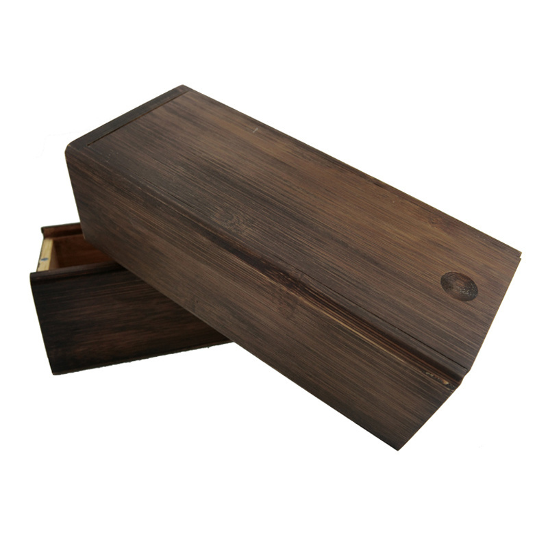 Package Box Wood Package Box Double Bottle Package Black Wooden Luxury Wine Box