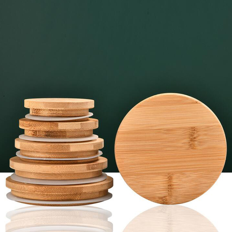 Bamboo Wood seal lid for glass jar airtight canister pot bottle cup cover lid