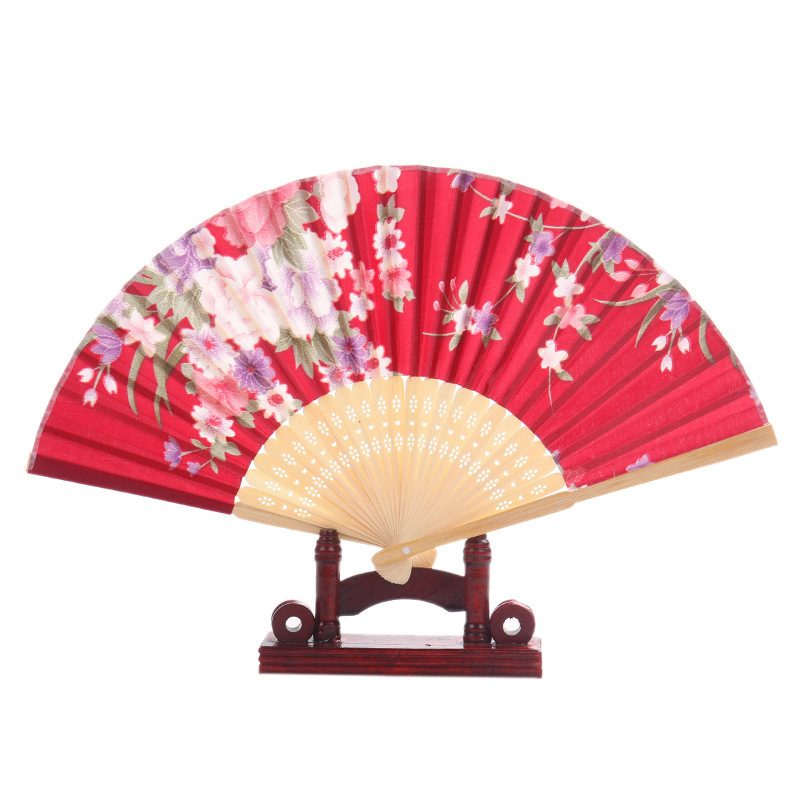 Hand Fan Logo Bamboo Promotional Gift Portable Custom Printed Folding Advertising Brand Summer Business Folk Handmade Painting