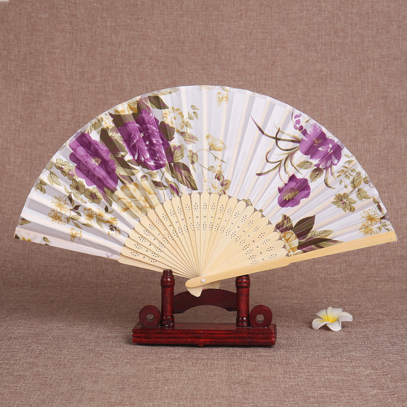 Hand Fan Logo Bamboo Promotional Gift Portable Custom Printed Folding Advertising Brand Summer Business Folk Handmade Painting