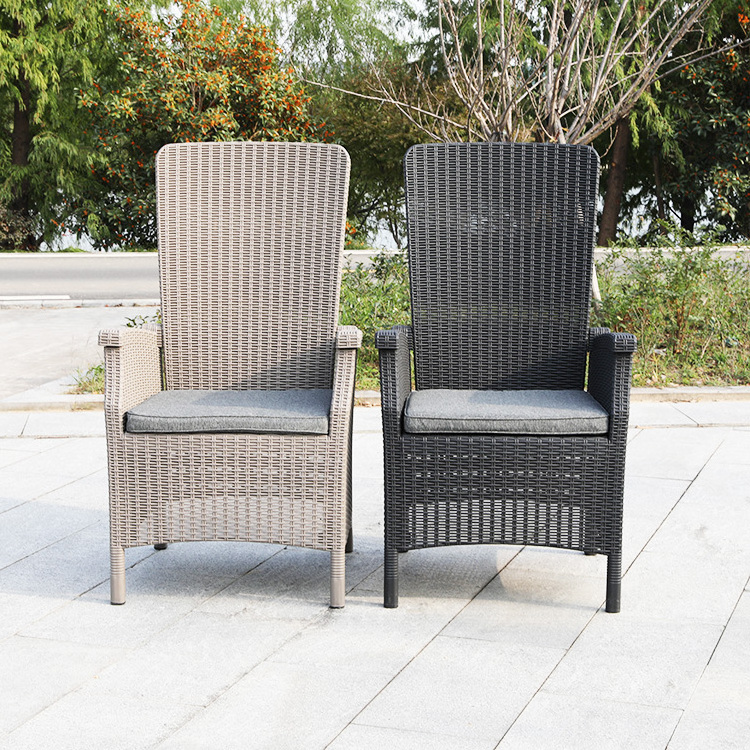 Outdoor Garden Patio Porch Plastic Rattan Dinning Chair With Armrest