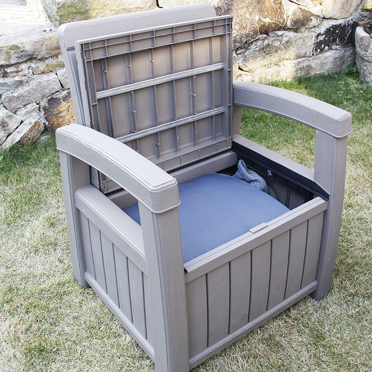 Outdoor Commercial Plastic Storage Sofa Garden Tables And Chairs Set 2 Seat