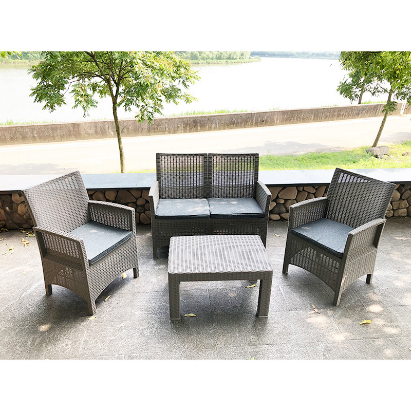 New Garden Balcony Sofas Pool Luxury Outdoor PP Rattan Furniture Set