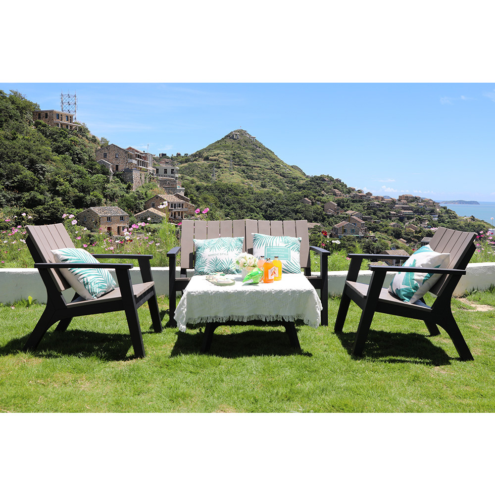 Weatherproof Black Rattan Outdoor Padio Restaurant Dining Furniture Set