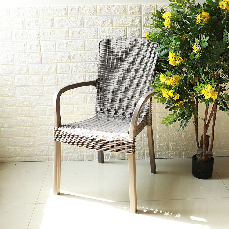 Stackable outdoor plastic PP rattan  chair dinning chair for garden