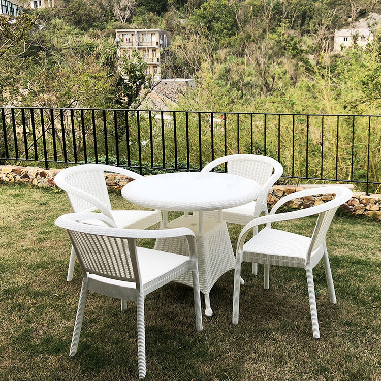 SUKK Patio Garden Rattan Sets Bistro Cafe Table And Chair For Balcony