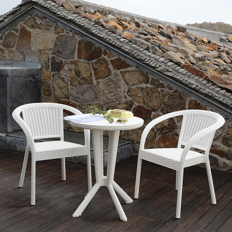 3-Piece Garden Patio Cafe Bistro Rattan  Tables And Chairs Outdoor