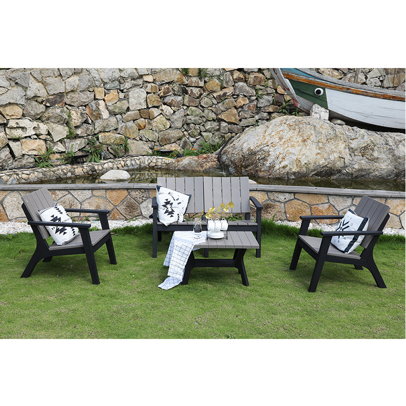 Weatherproof Black Rattan Outdoor Padio Restaurant Dining Furniture Set