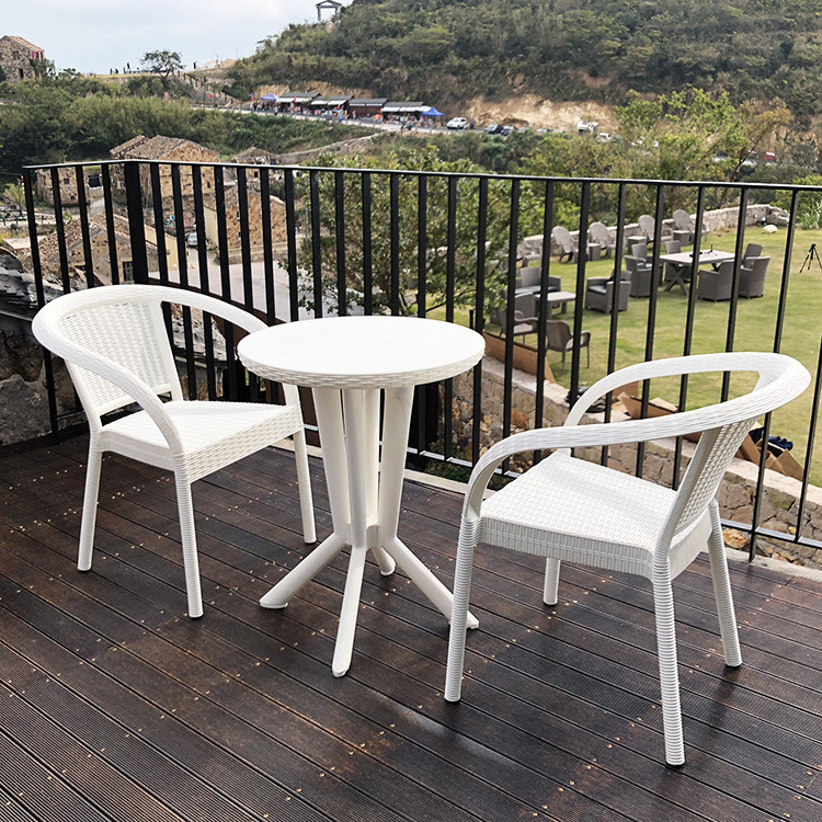 3-Piece Garden Patio Cafe Bistro Rattan  Tables And Chairs Outdoor