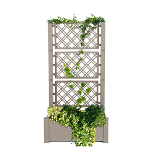 Best Large Garden Flower Plastic Bed Raised Planter Box With Trellis