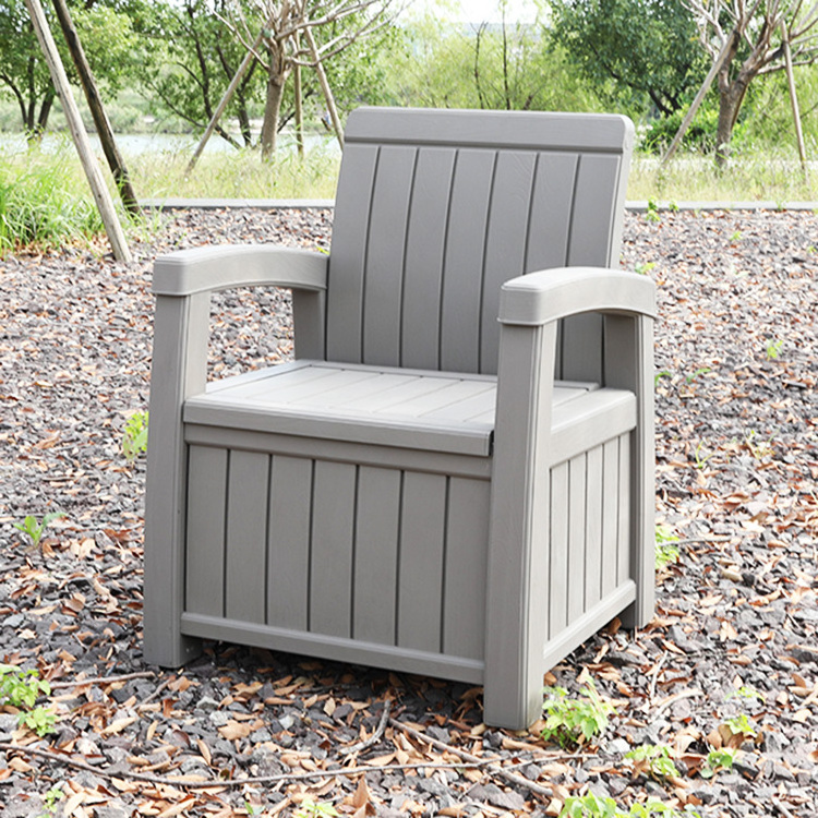 Outdoor Commercial Plastic Storage Sofa Garden Tables And Chairs Set 2 Seat