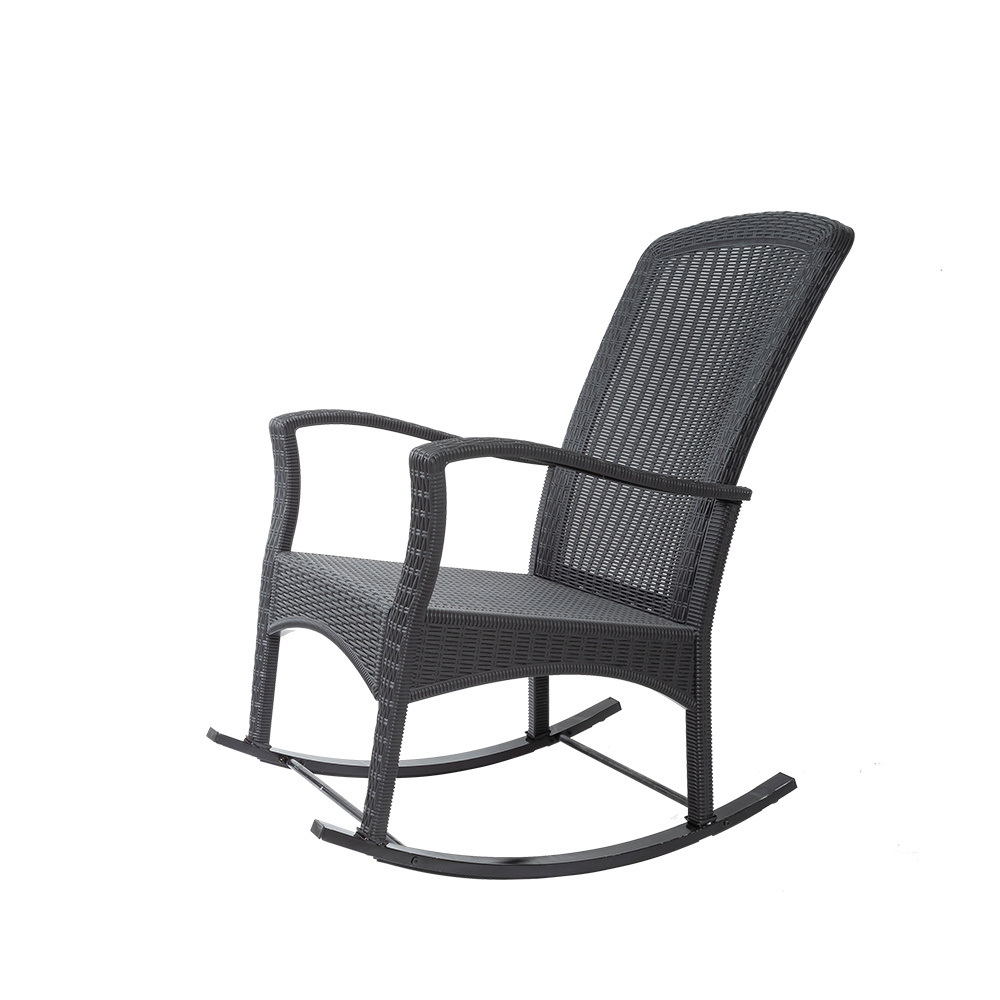 Cheap Black Indoor Outdoor Garden Weatherproof Wicker Rocking Chair