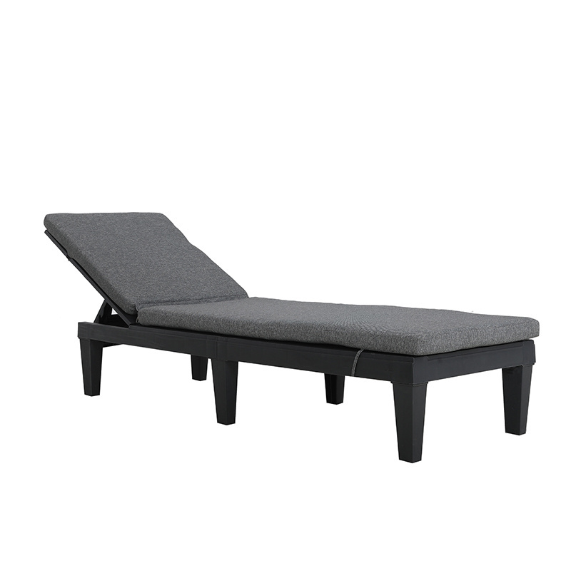 Outdoor Furniture Pool Sun Lounger Plastic Daybed Beach Sunlounger With Cushion