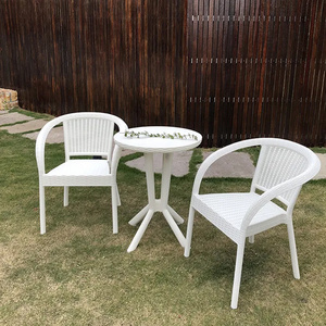 3-Piece Garden Patio Cafe Bistro Rattan  Tables And Chairs Outdoor