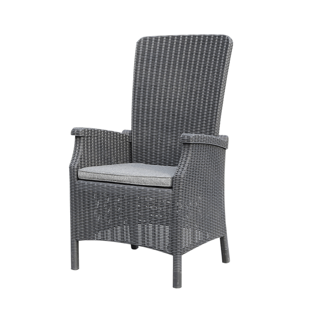 Outdoor Garden Patio Porch Plastic Rattan Dinning Chair With Armrest