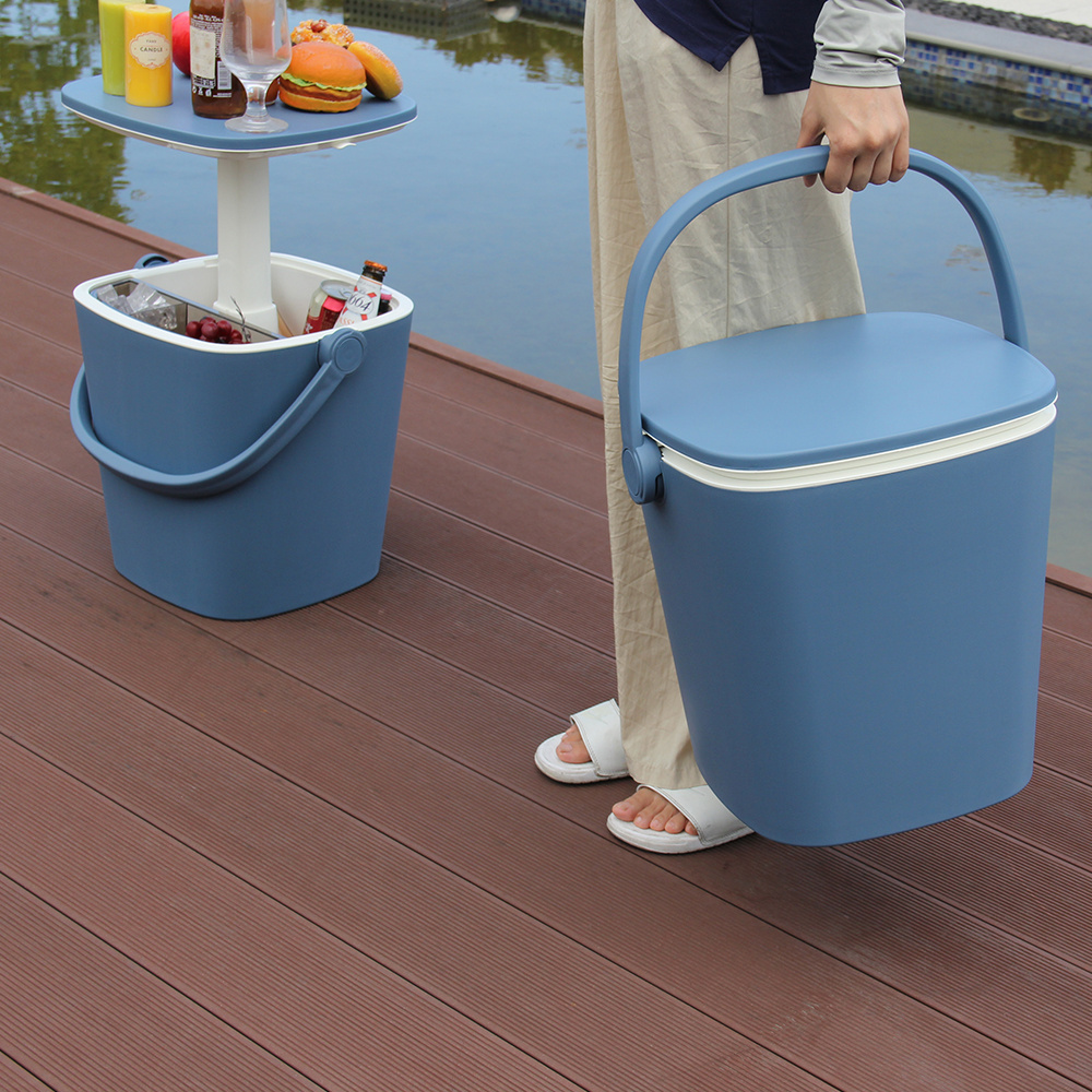 Portable Patio Wine Beer Drinks Cooler Ice Bucket Table Outdoor