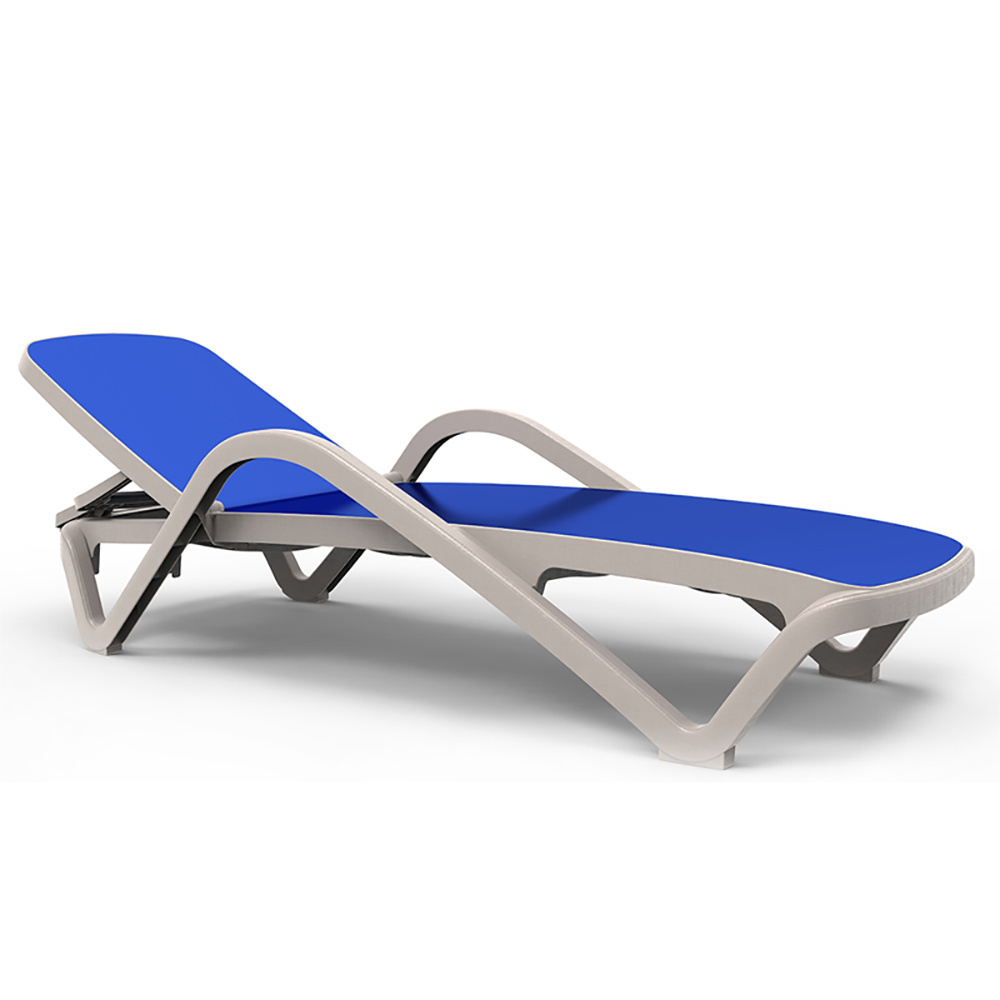 Hot Sale Swimming Pool Beach Chair Plastic Sun Lounger With Handrail