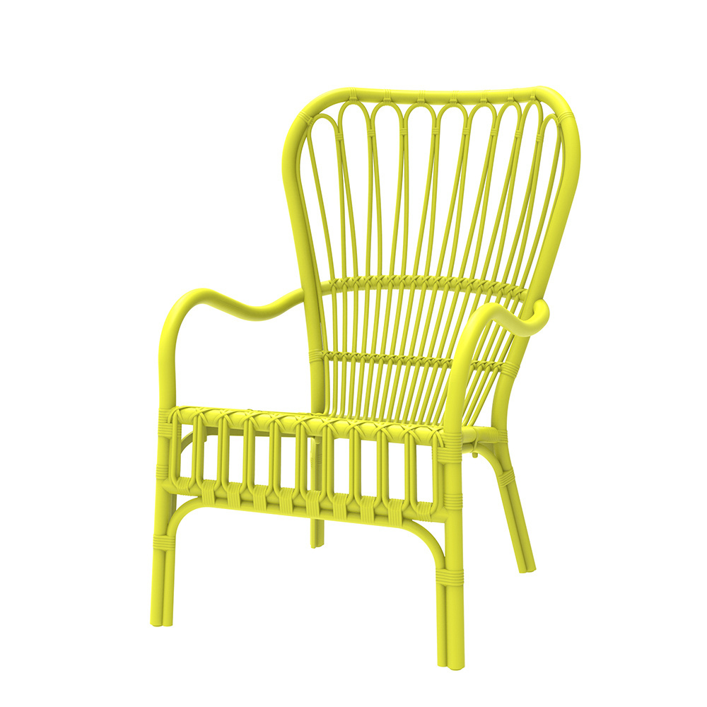 Colorful weather-proof lightweight stackable elegant rattan outdoor dining monoblock chair