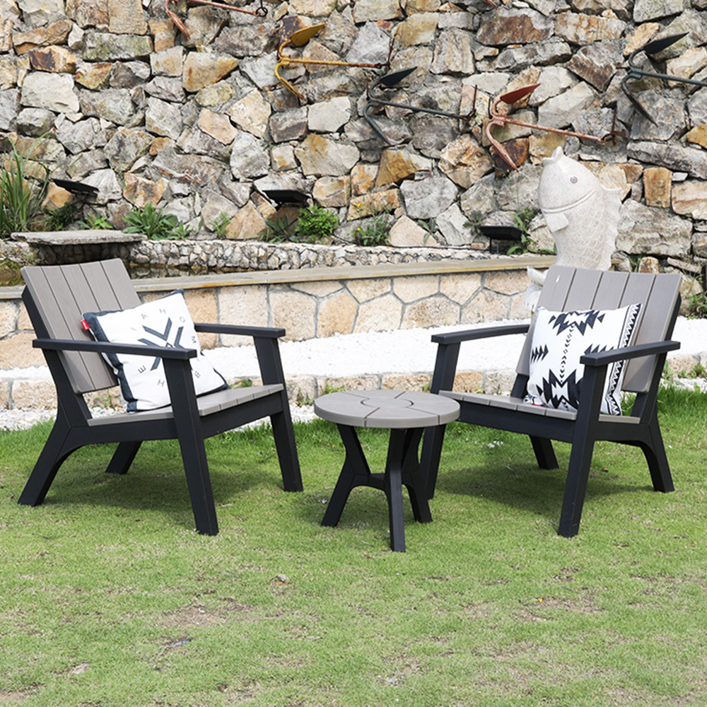 Garden furniture set outdoor chair and table with 2 single chair and 1 round table