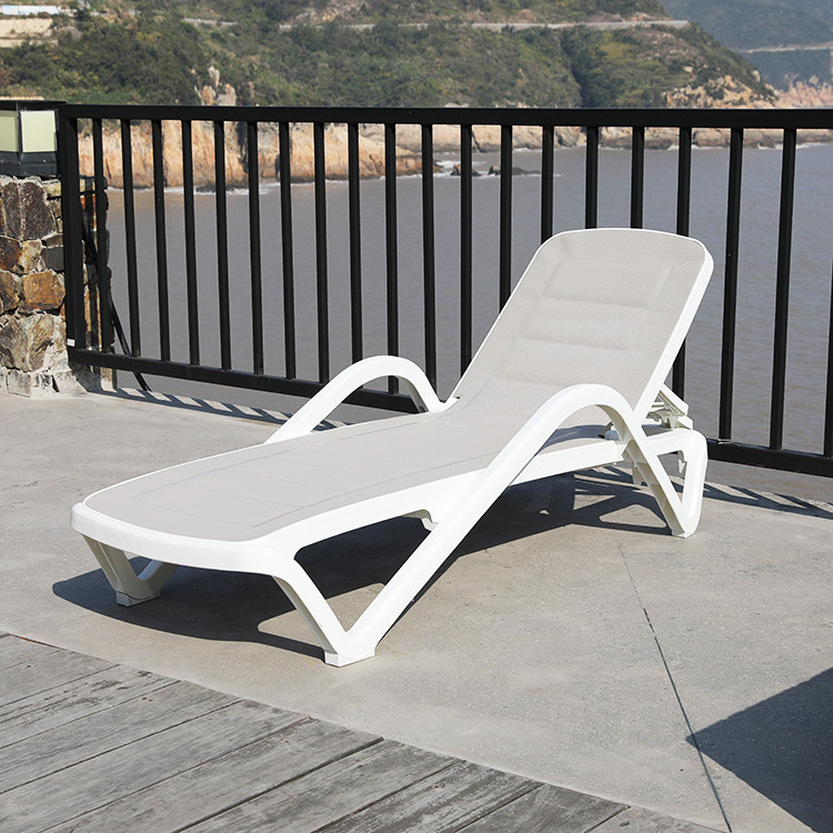 Durable plastic outdoor sun lounger swimming pool furniture