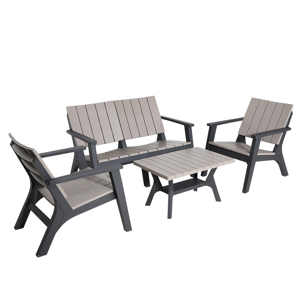 Patio Used Outdoor Furniture Four Seater Plastic Waterproof Garden Sofa Set