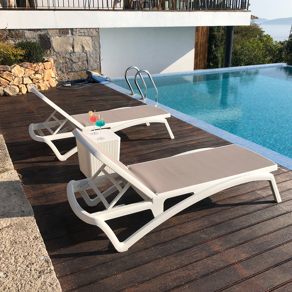 China Manufacturer Hotel Sun Lounger Outdoor Furniture Day Bed Swimming Pool Set Chaise Lounge