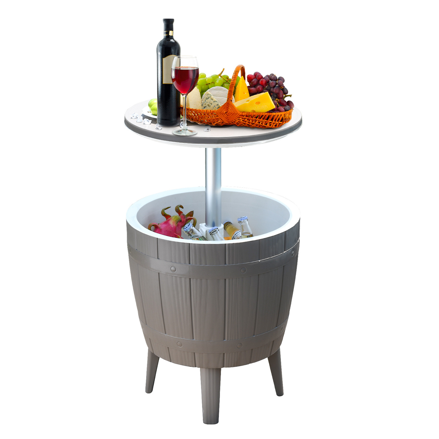 9.8 Gallon unique 3-in-1 hotel outdoor bars wood look ice bucket with stand