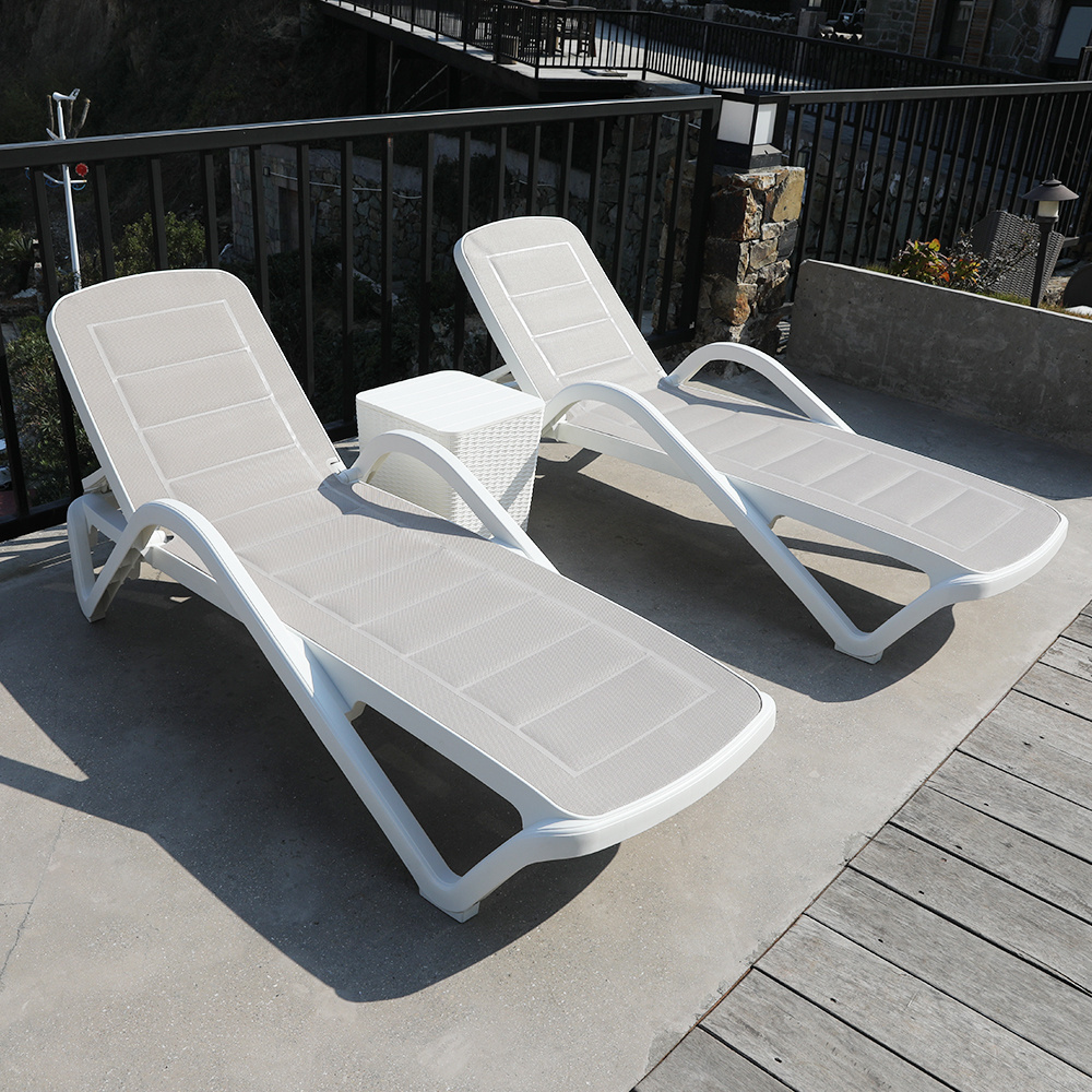 Durable plastic outdoor sun lounger swimming pool furniture