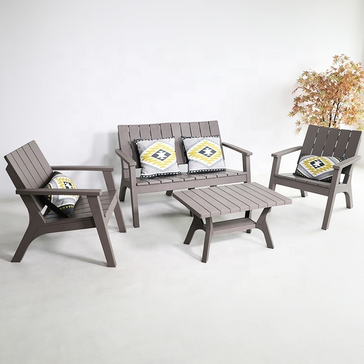 Patio Used Outdoor Furniture Four Seater Plastic Waterproof Garden Sofa Set