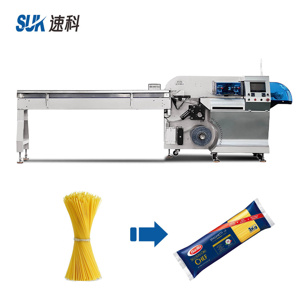 Automatic horizontal packaging frozen wet macaroni pasta fresh instant ramen noodle spaghetti packing machine